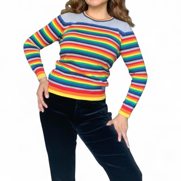 United Colors Of Benetton Multicolor Striped Crewneck Sweater - Picture 1 of 9